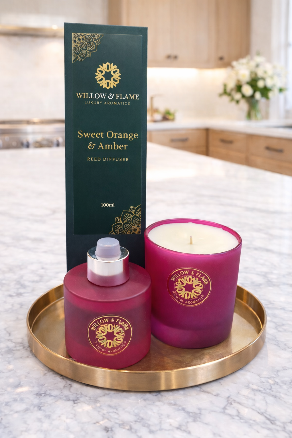 Sweet Orange & Amber Reed Diffuser & Candle Set