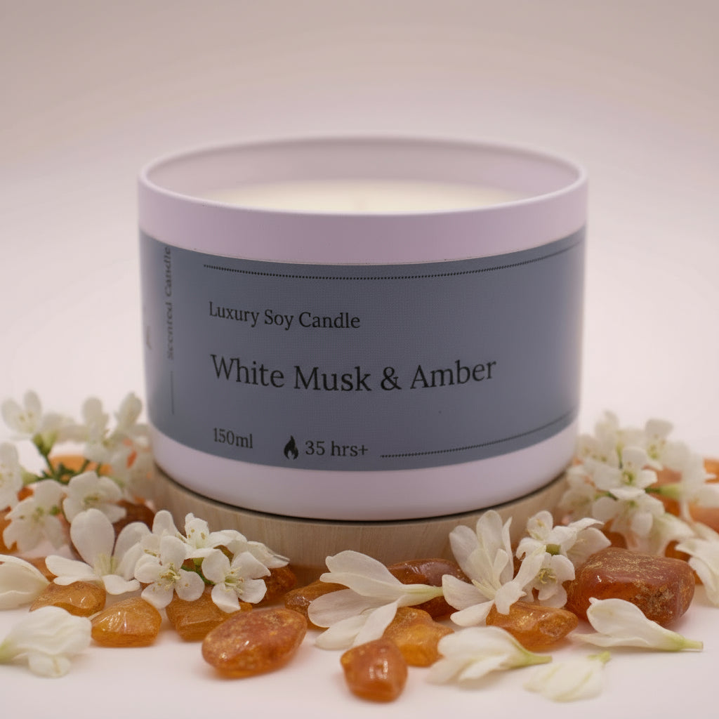 White Musk & Amber Candle