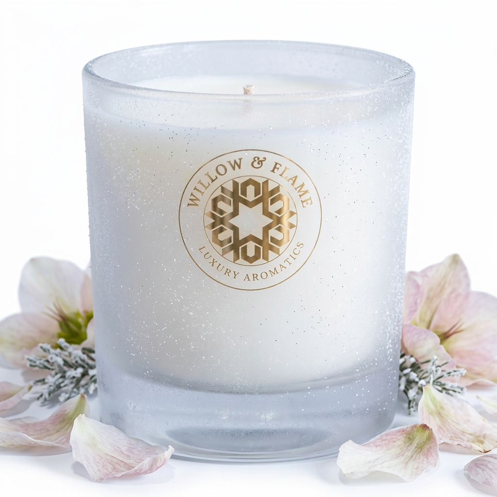 Frosty Christmas Rose Candle | Christmas Edition
